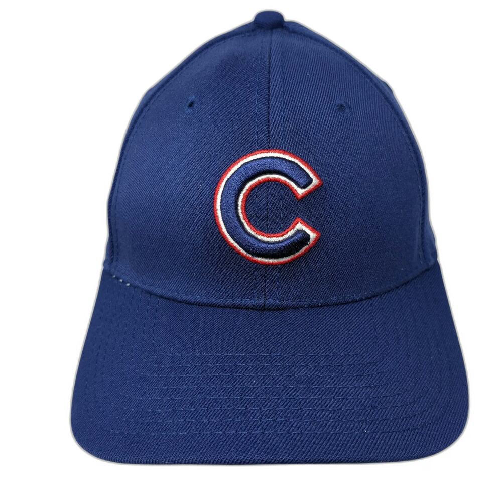 Chicago Cubs MLB New Era Baseball Cap Hat Blue M 39THIRTY Stretch Fit Curved